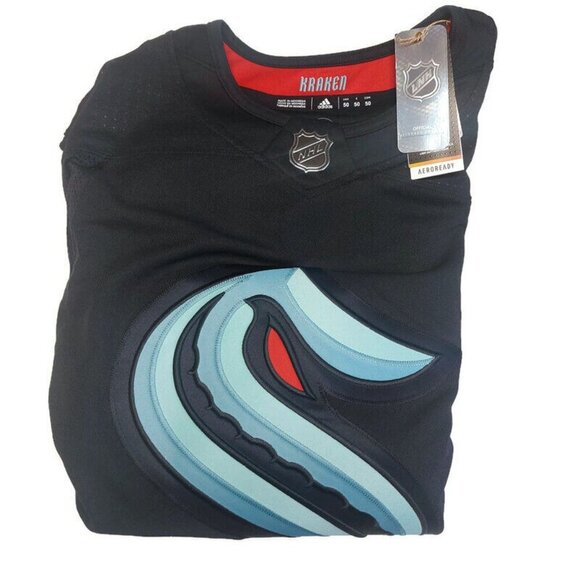 Adidas NHL Seattle Kraken Primegreen Home Jersey Mens Size 50 Deep Sea Blue Navy - Picture 6 of 6
